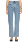 Loulou Studio Wular Straight Leg Jeans In Washed Light Blue