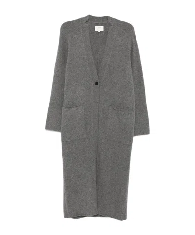 Loulou Studio Yak Buttoned Patch-pocket Cardigan In Gray