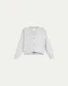 Loulou Studio Zanzibar Cropped Wool-cashmere Cardigan In Grey Melange