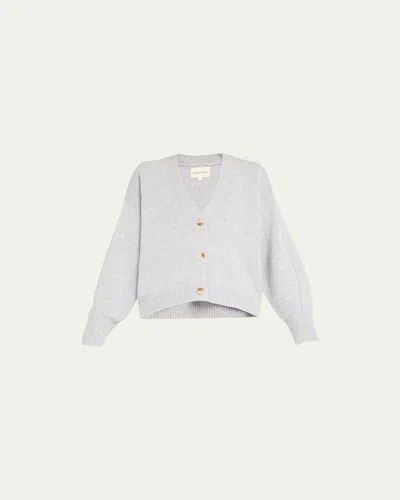 Loulou Studio Zanzibar Cropped Wool-cashmere Cardigan In Grey Melange