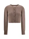 Loulou Studio Zephyr Knit Cardigan For Chic Elegance In Wood
