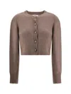 Loulou Studio Zephyr Knit Cardigan For Chic Elegance In Wood