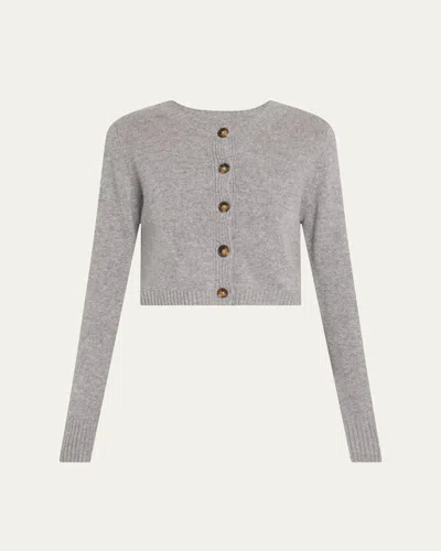 Loulou Studio Zephir Cashmere Crop Cardigan In Gray