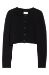Loulou Studio Zephir Crop Cashmere Cardigan In Black