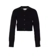 Loulou Studio Ribbed Crewneck Crop Knitwear With Long Sleeves In Black