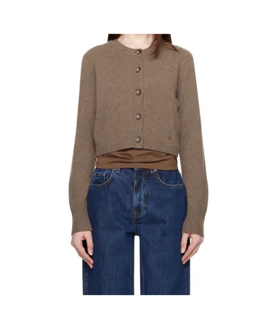 Loulou Studio Zephir Knitted Cardigan In Brown