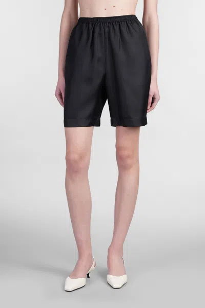 LOULOU STUDIO ZINIA SHORTS IN BLACK SILK