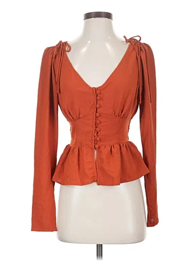 Pre-owned Louna Long Sleeve Blouse In Orange