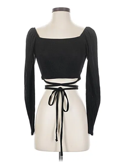 Pre-owned Louna Long Sleeve Top Black Square Neckline Tops