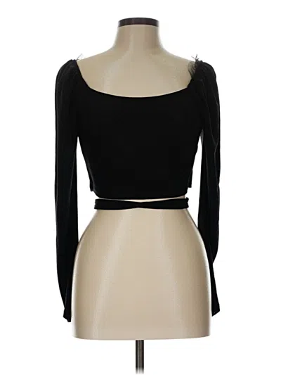 Pre-owned Louna Long Sleeve Top Black Square Neckline Tops
