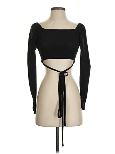 Pre-owned Louna Long Sleeve Top Black Square Neckline Tops
