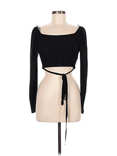 Pre-owned Louna Long Sleeve Top Black Square Neckline Tops