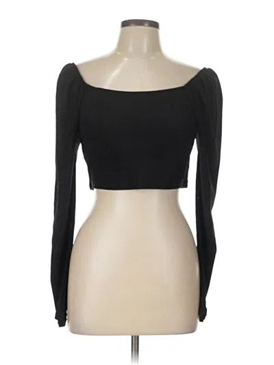Pre-owned Louna Long Sleeve Top Black Sweetheart Neckline Tops