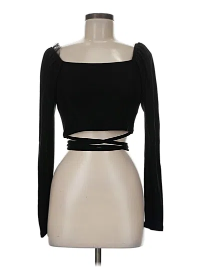 Pre-owned Louna Long Sleeve Top Black Sweetheart Neckline Tops