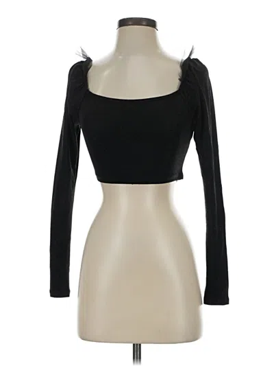 Pre-owned Louna Long Sleeve Top Black Sweetheart Neckline Tops