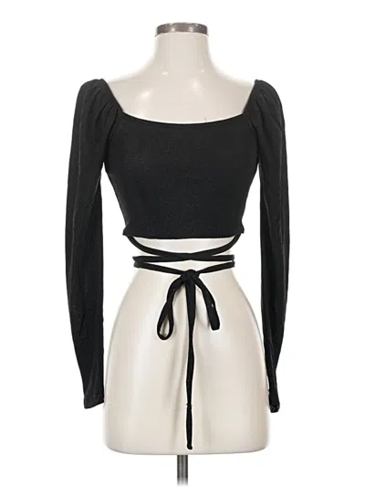 Pre-owned Louna Long Sleeve Top Black Sweetheart Neckline Tops