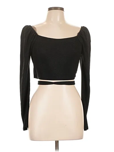 Pre-owned Louna Long Sleeve Top Black Sweetheart Neckline Tops