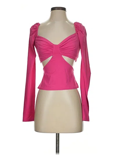 Pre-owned Louna Long Sleeve Top Pink Sweetheart Neckline Tops