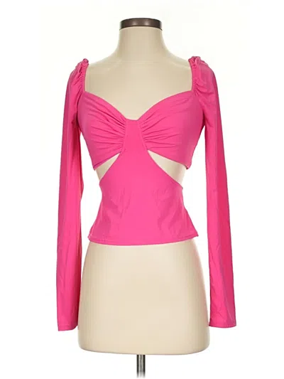 Pre-owned Louna Long Sleeve Top Pink Sweetheart Neckline Tops