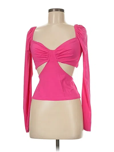 Pre-owned Louna Long Sleeve Top Pink Sweetheart Neckline Tops
