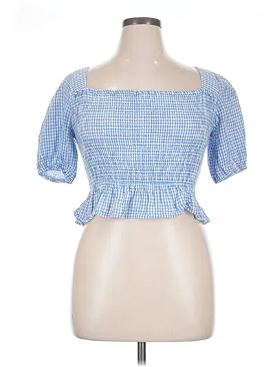 Pre-owned Louna Short Sleeve Blouse In Blue