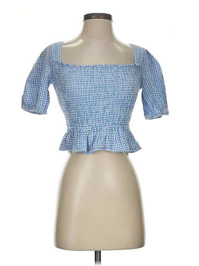 Pre-owned Louna Short Sleeve Blouse In Blue