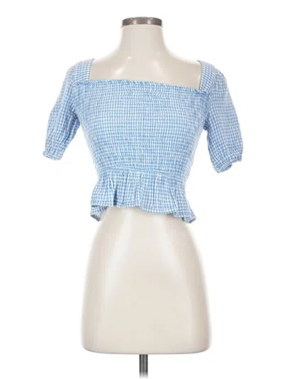 Pre-owned Louna Short Sleeve Blouse In Blue
