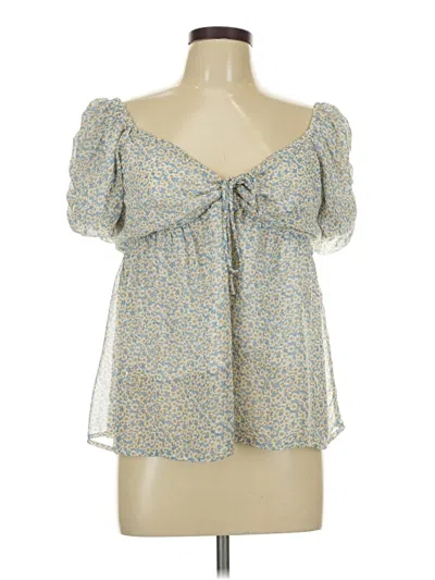 Pre-owned Louna Short Sleeve Blouse In Blue