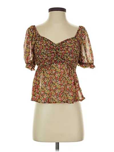 Pre-owned Louna Short Sleeve Blouse In Brown