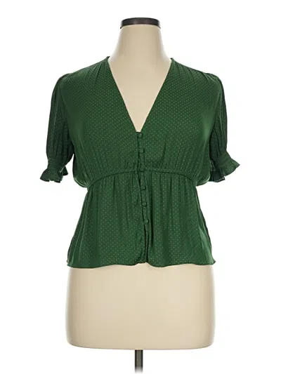 Pre-owned Louna Short Sleeve Blouse In Green
