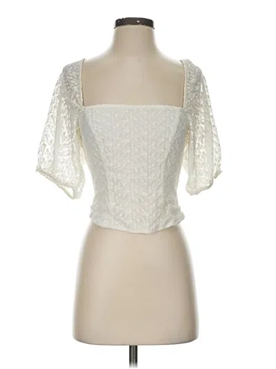 Pre-owned Louna Short Sleeve Blouse In Ivory