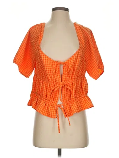 Pre-owned Louna Short Sleeve Blouse In Orange