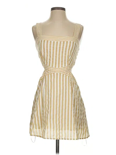 Pre-owned Louna Sleeveless Top Yellow Square Neckline Tops