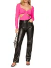 Louna Women's Solid Cutout Crop Top In Pink