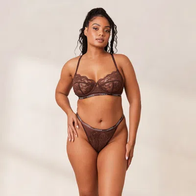 Lounge Blossom Balcony Bra In Brown