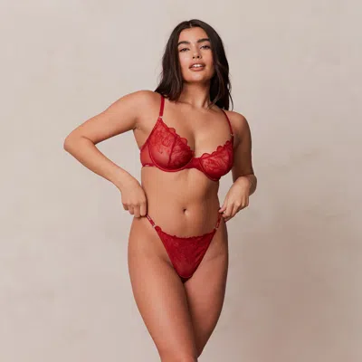Lounge Illustration Balcony Bra In Red