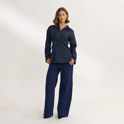 Lounge Navy Pinstripe In Blue