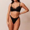 Lounge Ribbed Balcony Bra In Black