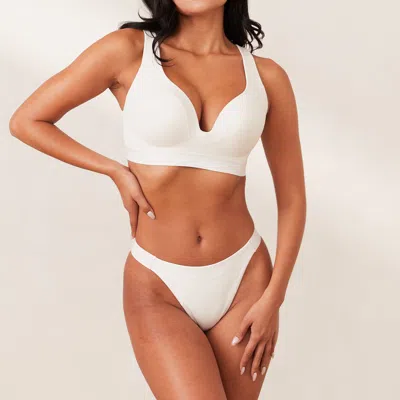 Lounge Ribbed Mindful Light Push-up Bra In White