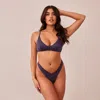 Lounge Ribbed Triangle Bra In Purple