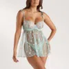Lounge Thalia Babydoll Set In Green