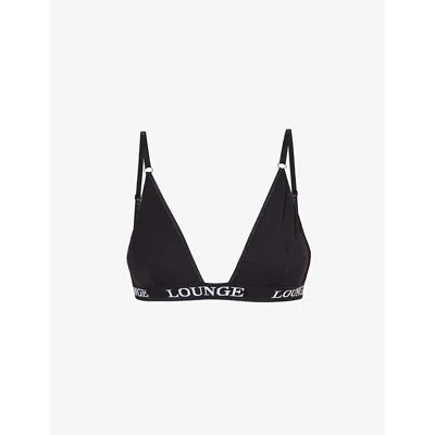 Lounge Underwear Womens All Black Bamboo Branded Stretch-jersey Bra