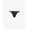 Lounge Underwear Womens All Black Bamboo Branded Stretch-jersey Thong In All Black