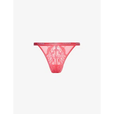 Lounge Underwear Womens Hot Pink Blossom High-rise Stretch-lace Thong