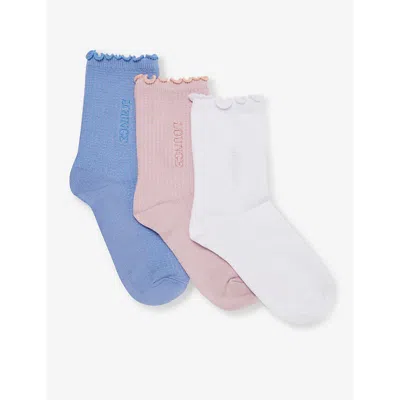 Lounge Underwear Womens Multi Logo-embroidered Pack Of Three Knitted Socks