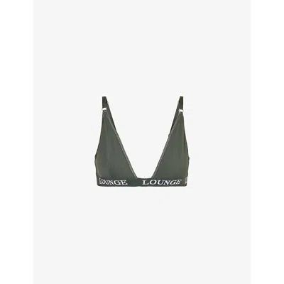 Lounge Underwear Womens Pine Green Bamboo Branded Stretch-jersey Bra