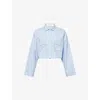 Lounge Underwear Womens  Check Cropped Cotton Shirt
