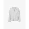 Lounge Underwear Womens Contrast-piping Brand-patch Modal-jersey Pyjama Shirt Grey Marl In Grey Marl