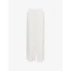 Lounge Womens White Crinkle Wide-leg Woven Pyjama Trousers Xs In White