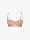 Lounge Underwear Womens Dusty Rose Blossom Stretch-lace Balconette Bra In Dusty Rose